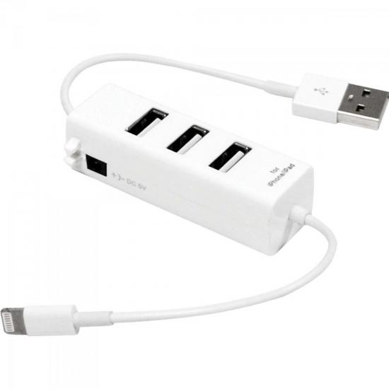 Hub USB 3 Portas Conector Iphone XC-HUSB-5 Branco X-CELL por 0,00 à vista no boleto/pix ou parcele em até 1x sem juros. Compre na loja Mundomax!