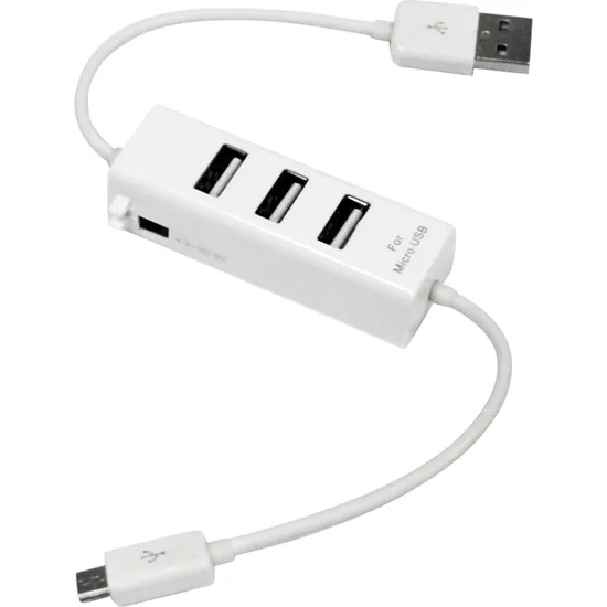 Hub USB 3 Portas Conector V8/Micro USB XC-HUSB-3 Branco X-CELL (54140)