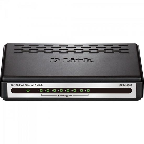 Switch Fast 8 Portas 100Mbps DES-1008A-B1 Preto D-LINK por 0,00 à vista no boleto/pix ou parcele em até 1x sem juros. Compre na loja Mundomax!