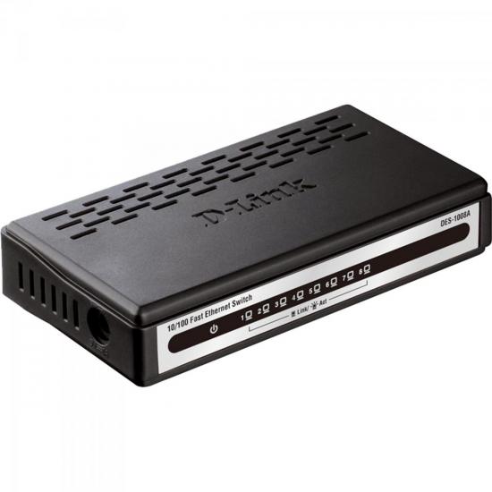 Switch Fast 8 Portas 100Mbps DES-1008A-B1 Preto D-LINK por 0,00 à vista no boleto/pix ou parcele em até 1x sem juros. Compre na loja Mundomax!
