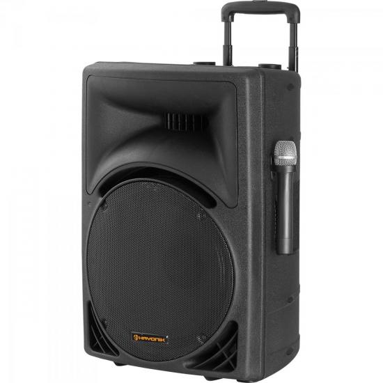 Caixa Acústica Ativa 150W USB/SD/FM com 2 Microfones sem Fio e Bateria por 0,00 à vista no boleto/pix ou parcele em até 1x sem juros. Compre na loja Mundomax!