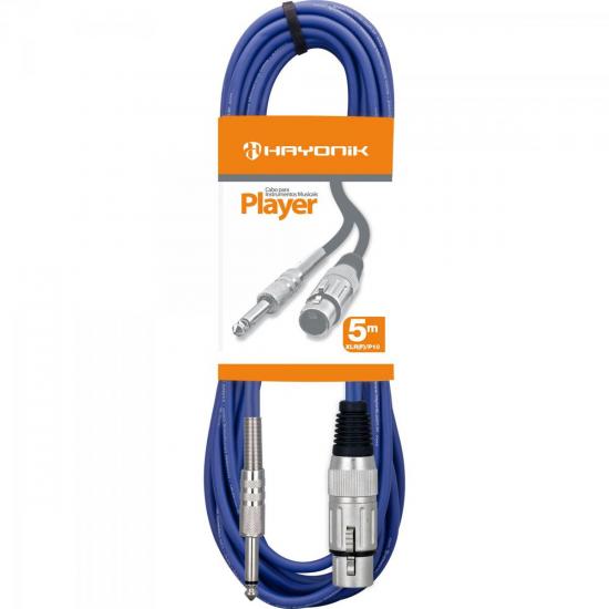 Cabo para Microfone XLR(F) X P10 5m PLAYER Azul HAYONIK (54405)