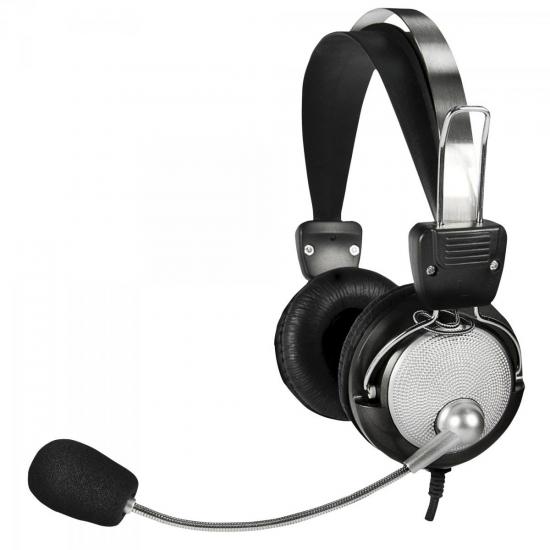 Fone de Ouvido Multimídia HS-309 Preto/Prata FORTREK por 0,00 à vista no boleto/pix ou parcele em até 1x sem juros. Compre na loja Mundomax!