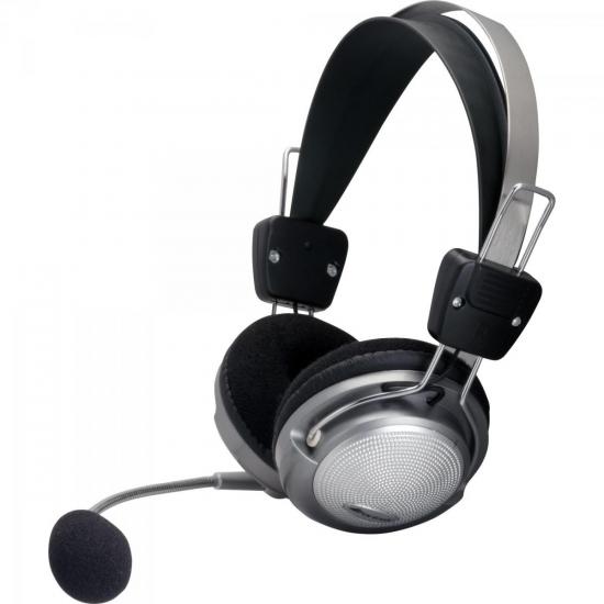 Fone de Ouvido Multimídia HS-309 Preto/Prata FORTREK por 0,00 à vista no boleto/pix ou parcele em até 1x sem juros. Compre na loja Mundomax!