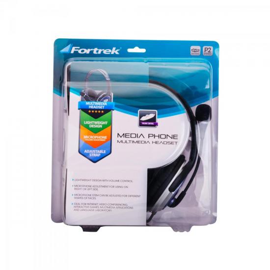 Fone de Ouvido Multimídia HS-308 Preto/Prata FORTREK por 0,00 à vista no boleto/pix ou parcele em até 1x sem juros. Compre na loja Mundomax!