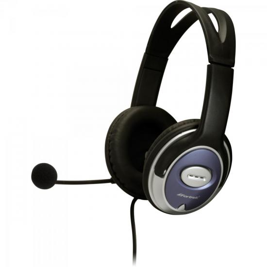 Fone de Ouvido Multimídia HS-308 Preto/Prata FORTREK por 0,00 à vista no boleto/pix ou parcele em até 1x sem juros. Compre na loja Mundomax!