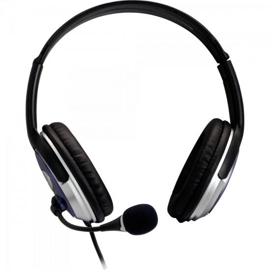 Fone de Ouvido Multimídia HS-308 Preto/Prata FORTREK por 0,00 à vista no boleto/pix ou parcele em até 1x sem juros. Compre na loja Mundomax!