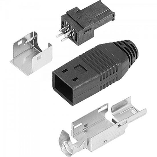 Mini Adaptador USB 4 Pinos CN0788 Preto/Prata CONNFLY