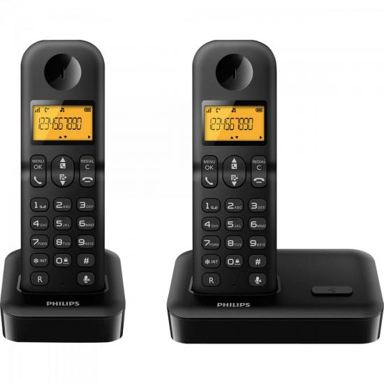 Telefone sem Fio D1502B com Ramal/ID Preto PHILIPS por 0,00 à vista no boleto/pix ou parcele em até 1x sem juros. Compre na loja Mundomax!