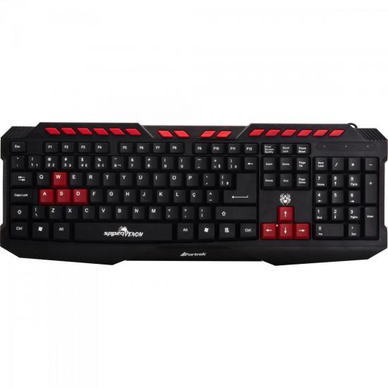 Teclado Gamer Multimídia USB SPIDER VENOM GK703 Preto FORTREK por 0,00 à vista no boleto/pix ou parcele em até 1x sem juros. Compre na loja Mundomax!