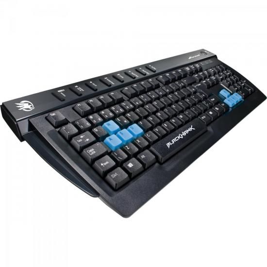 Teclado Gamer Multimídia BLACK HAWK GK-702 Preto/Azul FORTREK por 74,90 à vista no boleto/pix ou parcele em até 2x sem juros. Compre na loja Mundomax!