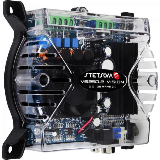 Módulo 250W 2 Ohms VISION VS250.2 RCA STETSOM por 0,00 à vista no boleto/pix ou parcele em até 1x sem juros. Compre na loja Mundomax!