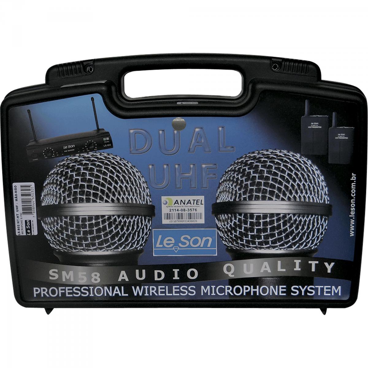 Microfone Sem Fio LS802HT/HT Preto LESON - Mundomax