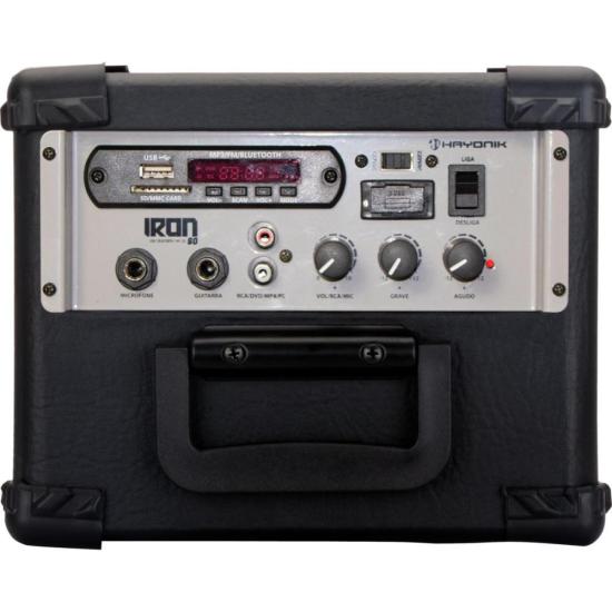 Caixa de Som Multiuso HAYONIK Iron 80 20W Bluetooth Preta por 739,00 à vista no boleto/pix ou parcele em até 10x sem juros. Compre na loja Mundomax!