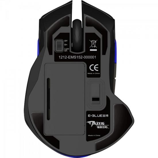 Mouse Gamer Wireless 2500dpi MAZER TYPER Preto e Azul E-BLUE por 0,00 à vista no boleto/pix ou parcele em até 1x sem juros. Compre na loja Mundomax!