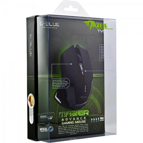 Mouse Gamer Wireless 2500dpi MAZER TYPER Preto e Azul E-BLUE por 0,00 à vista no boleto/pix ou parcele em até 1x sem juros. Compre na loja Mundomax!