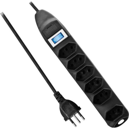 Filtro de Linha Com 6 Tomadas 1M PST101 Preto Fortrek por 36,00 à vista no boleto/pix ou parcele em até 1x sem juros. Compre na loja Mundomax!