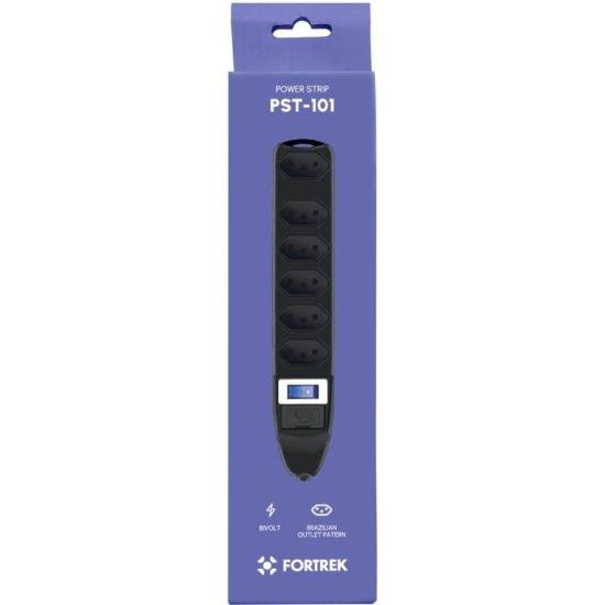Filtro de Linha Com 6 Tomadas 1M PST101 Preto Fortrek por 36,00 à vista no boleto/pix ou parcele em até 1x sem juros. Compre na loja Mundomax!