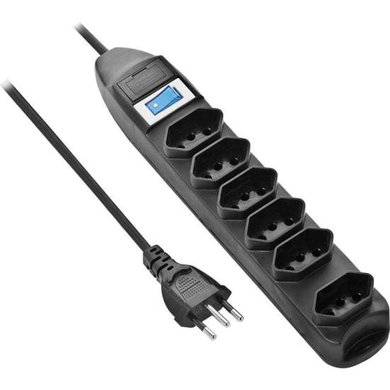 Filtro de Linha Com 6 Tomadas 1M PST101 Preto Fortrek por 36,00 à vista no boleto/pix ou parcele em até 1x sem juros. Compre na loja Mundomax!