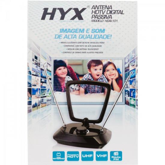 Antena Digital HDTV/UHF/VHF/FM Interna HDAI-101 HYX por 46,90 à vista no boleto/pix ou parcele em até 1x sem juros. Compre na loja Mundomax!