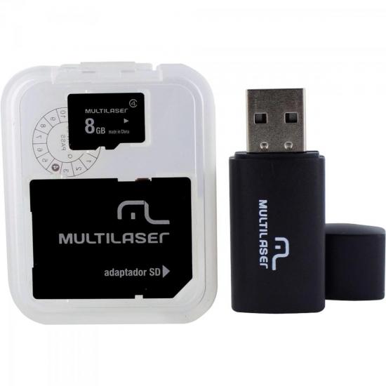 Kit Cartão de Memória com MicroSD 8GB + Adaptador para SD + Leitor de por 0,00 à vista no boleto/pix ou parcele em até 1x sem juros. Compre na loja Mundomax!