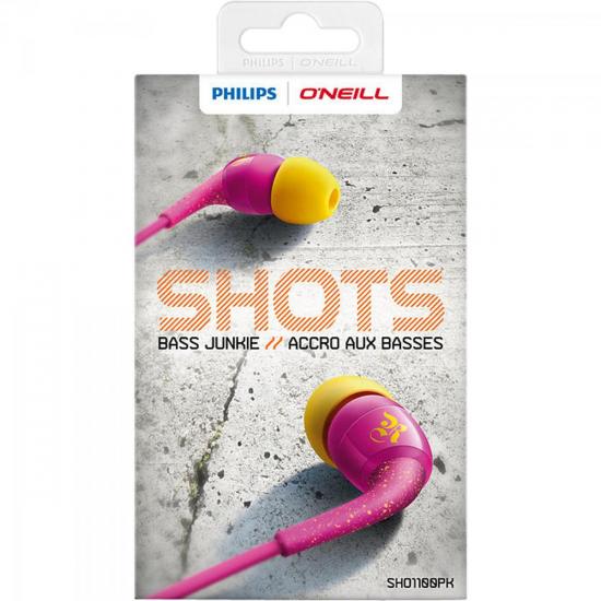 Fone de Ouvido Intra-Auricular SHO1100PK/10 Amarelo/Rosa PHILIPS por 0,00 à vista no boleto/pix ou parcele em até 1x sem juros. Compre na loja Mundomax!