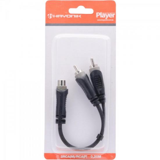 Cabo para Áudio 2RCA(M) X RCA(F) 20cm PLAYER Preto HAYONIK por 0,00 à vista no boleto/pix ou parcele em até 1x sem juros. Compre na loja Mundomax!