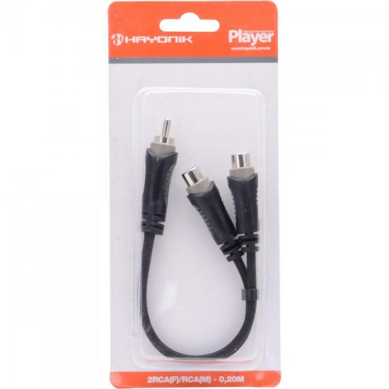 Cabo de Áudio Hayonik Linha Player RCA (M) X 2RCA (F) 20cm Preto por 0,00 à vista no boleto/pix ou parcele em até 1x sem juros. Compre na loja Mundomax!
