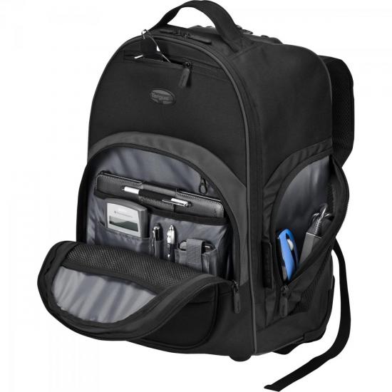 Mochila Notebook 16\" com Rodas COMPACT ROLLING TSB750US Preta/Cinza por 0,00 à vista no boleto/pix ou parcele em até 1x sem juros. Compre na loja Mundomax!