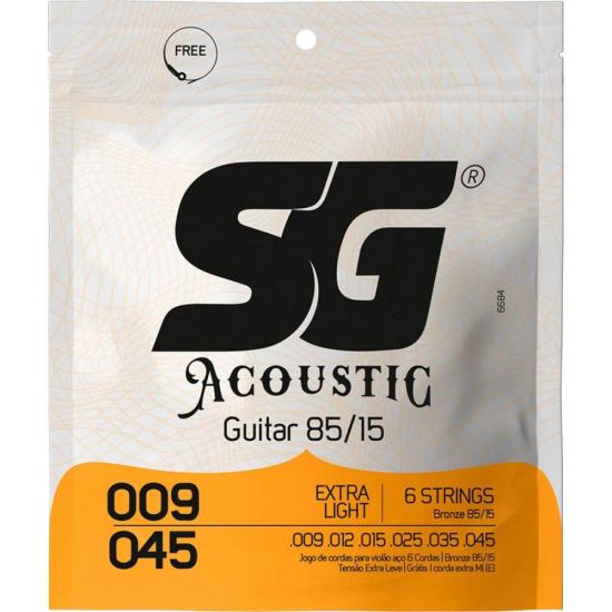 Encordoamento para Violão SG em Aço .009 Extra Light Bronze 85/15 (55123)