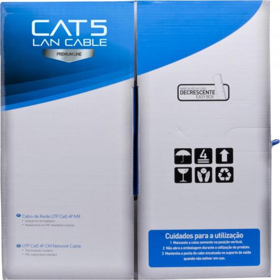Cabo de Rede CAT5 CAT-102/305BL Azul FORTREK por 0,00 à vista no boleto/pix ou parcele em até 1x sem juros. Compre na loja Mundomax!