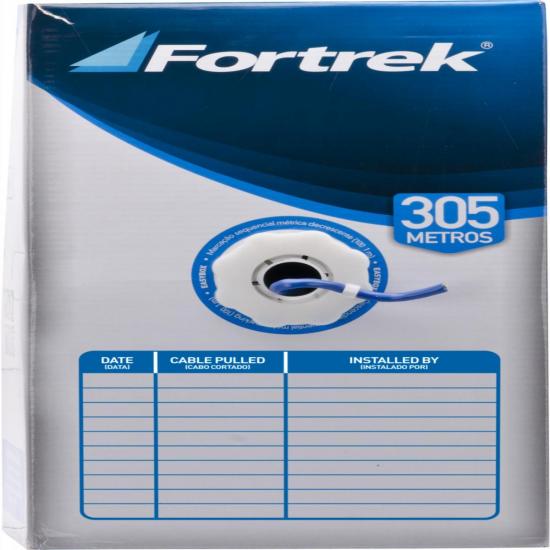 Cabo de Rede CAT5 CAT-102/305BL Azul FORTREK por 0,00 à vista no boleto/pix ou parcele em até 1x sem juros. Compre na loja Mundomax!