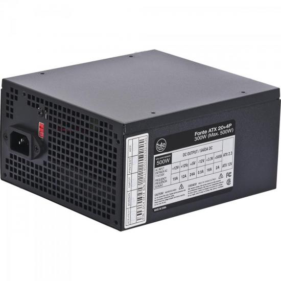 Fonte ATX Gamer 500W Nominais 20+4P PS-501 Preto LITE por 0,00 à vista no boleto/pix ou parcele em até 1x sem juros. Compre na loja Mundomax!