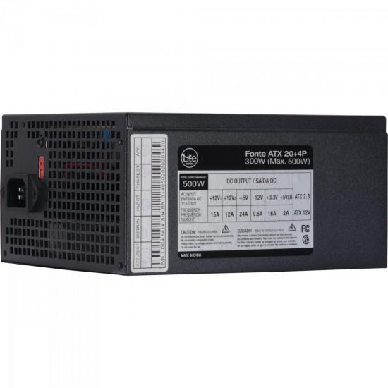 Fonte ATX Gamer 500W Nominais 20+4P PS-501 Preto LITE por 0,00 à vista no boleto/pix ou parcele em até 1x sem juros. Compre na loja Mundomax!