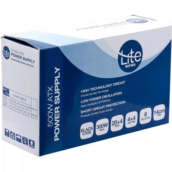 Fonte ATX Gamer 500W Nominais 20+4P PS-501 Preto LITE por 0,00 à vista no boleto/pix ou parcele em até 1x sem juros. Compre na loja Mundomax!
