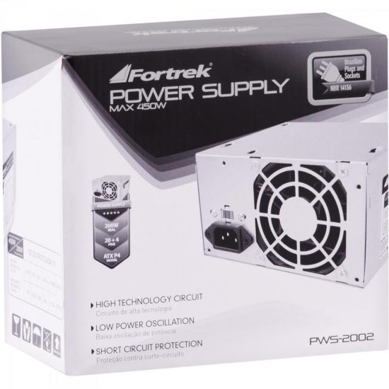 Fonte ATX Com Cabo 200W Reais 20+4P PWS-2002 FORTREK por 0,00 à vista no boleto/pix ou parcele em até 1x sem juros. Compre na loja Mundomax!