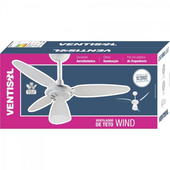 Ventilador de Teto Ventisol Wind Light 3 Pás Transparente 220v por 189,99 à vista no boleto/pix ou parcele em até 7x sem juros. Compre na loja Mundomax!
