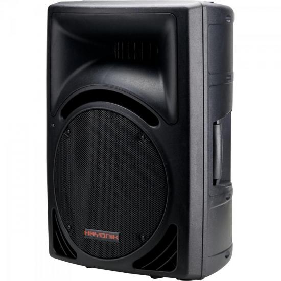 Caixa Acústica Ativa 100W AGILE 12\" Preta HAYONIK por 0,00 à vista no boleto/pix ou parcele em até 1x sem juros. Compre na loja Mundomax!