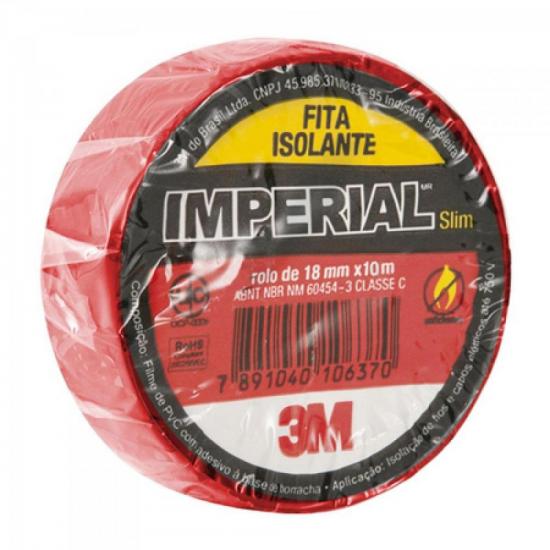 Fita Isolante 18mm X 10m IMPERIAL Vermelha 3M (embalagem c/ 10 uni.) por 60,00 à vista no boleto/pix ou parcele em até 2x sem juros. Compre na loja Mundomax!