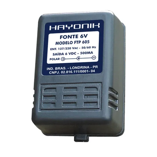 Fonte FTP-605 C- 6VDC 500mA HAYONIK (5550)