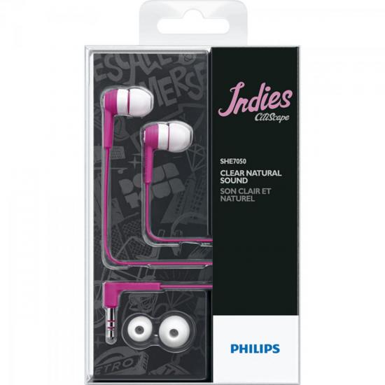 Fone de Ouvido Intra-Auricular SHE7050PK/00 Rosa/Branco PHILIPS por 0,00 à vista no boleto/pix ou parcele em até 1x sem juros. Compre na loja Mundomax!