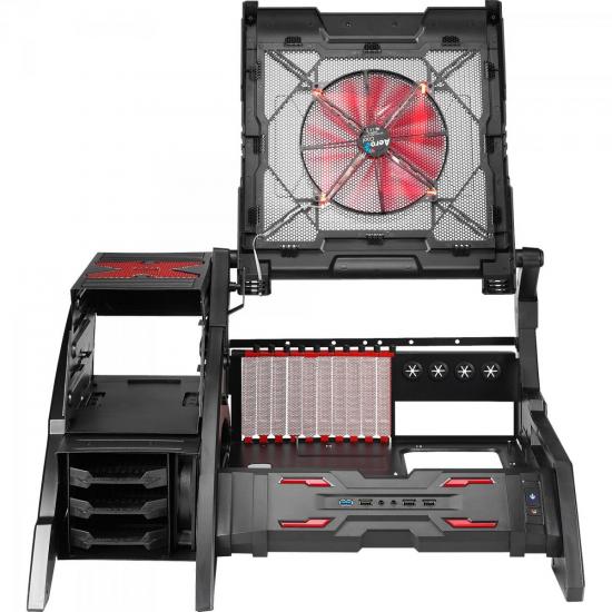 Gabinete Gamer OPEN STRIKE-X AIR EN56830 Preto/Vermelho AEROCOOL por 0,00 à vista no boleto/pix ou parcele em até 1x sem juros. Compre na loja Mundomax!