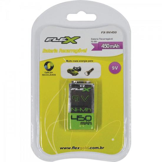Bateria Recarregável 9V 450mAh FX9V450 Verde Flex por 48,00 à vista no boleto/pix ou parcele em até 1x sem juros. Compre na loja Mundomax!