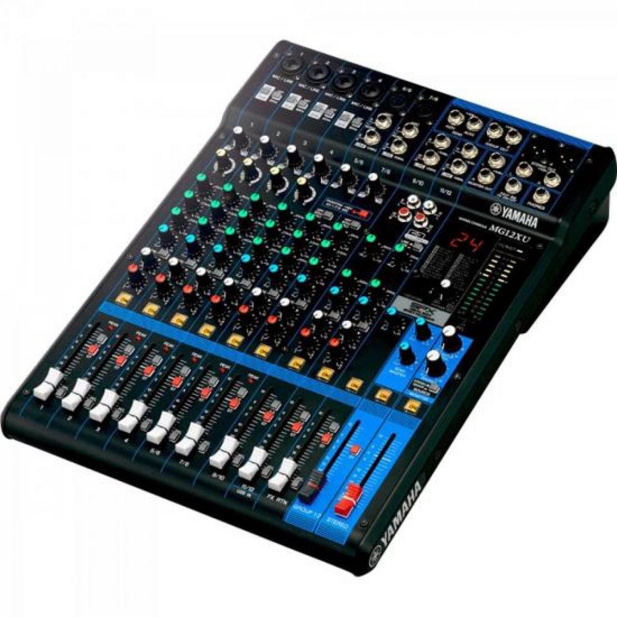 Mesa de Som Analógica Yamaha MG12XU 12 Canais Bivolt Preta - Mundomax