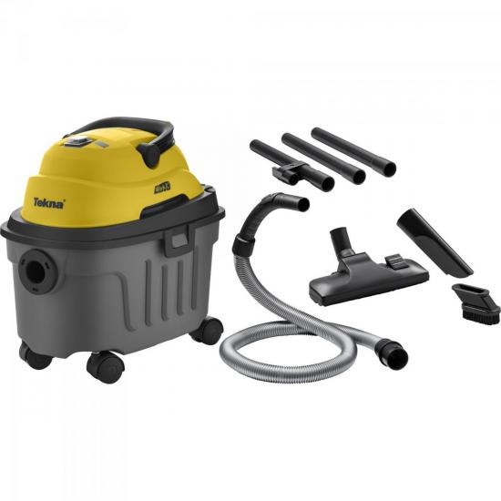 Aspirador de Pó e Água Com Escovas 220V WORK10 Amarelo e Cinza TEKNA por 0,00 à vista no boleto/pix ou parcele em até 1x sem juros. Compre na loja Mundomax!