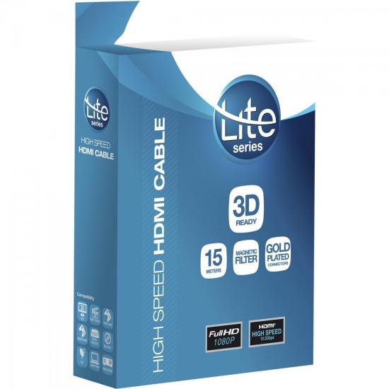 Cabo HDMI Com Filtro 1.4 3D 15m HDF-105/15M Preto LITE por 0,00 à vista no boleto/pix ou parcele em até 1x sem juros. Compre na loja Mundomax!