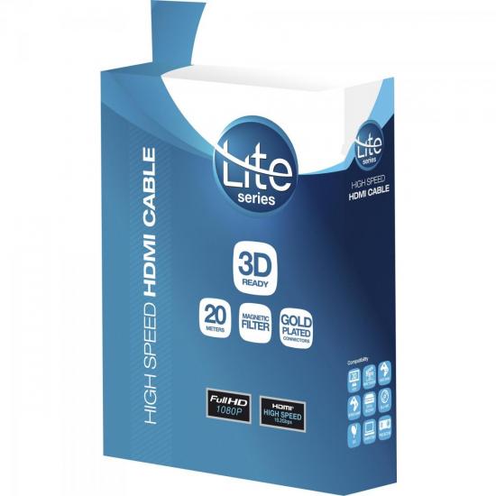 Cabo HDMI Com Filtro 1.4 3D 20m HDF-106/20M Preto LITE por 0,00 à vista no boleto/pix ou parcele em até 1x sem juros. Compre na loja Mundomax!