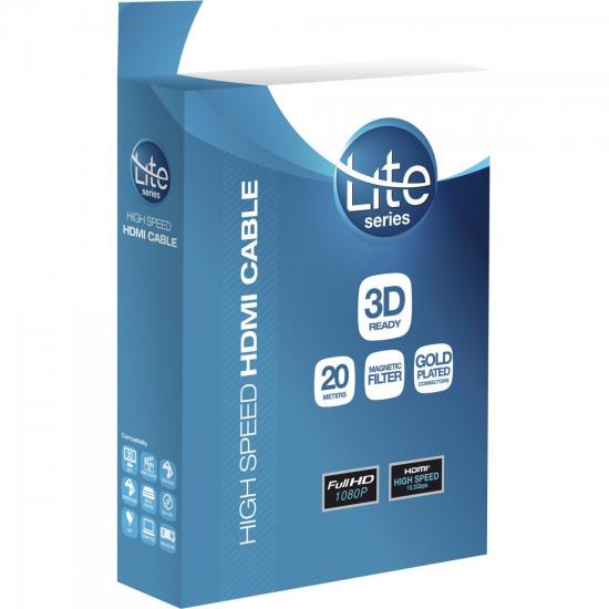 Cabo HDMI Com Filtro 1.4 3D 20m HDF-106/20M Preto LITE por 0,00 à vista no boleto/pix ou parcele em até 1x sem juros. Compre na loja Mundomax!