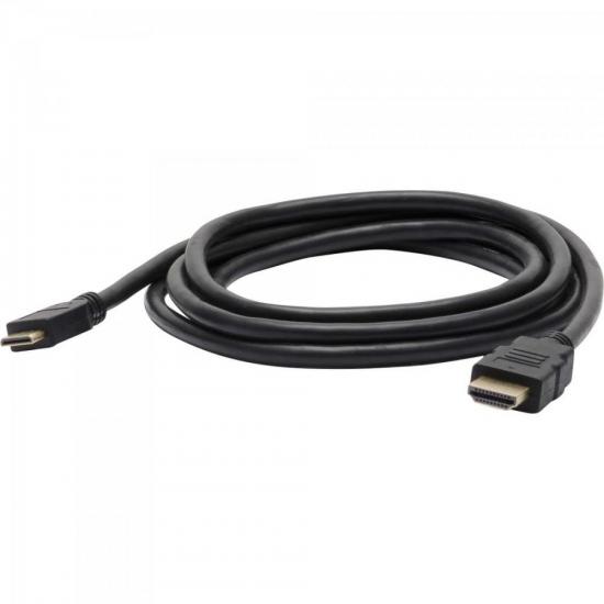 Cabo Mini HDMI/HDMI 3D 2m MNHD-201/2.0 Preto FORTREK por 0,00 à vista no boleto/pix ou parcele em até 1x sem juros. Compre na loja Mundomax!