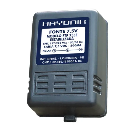 Fonte FTP755E 7,5VDC 500mA Estabilizada P4 HAYONIK (5567)